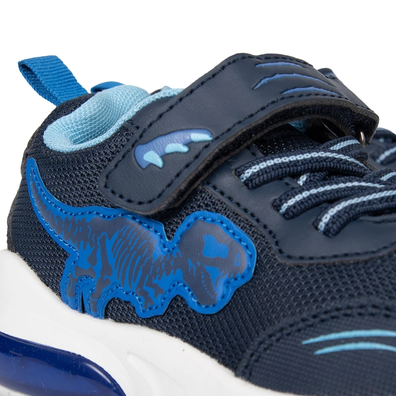 ZAPATILLA BEBE  NIÑO CON LUCES DINOSAURIO AZUL PILLIN - 5