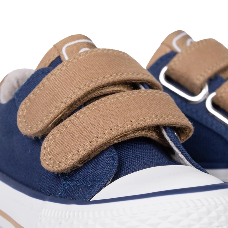 ZAPATILLA BEBE  NIÑO DE LONA DOBLE VELCRO AZUL MARINO PILLIN - 5