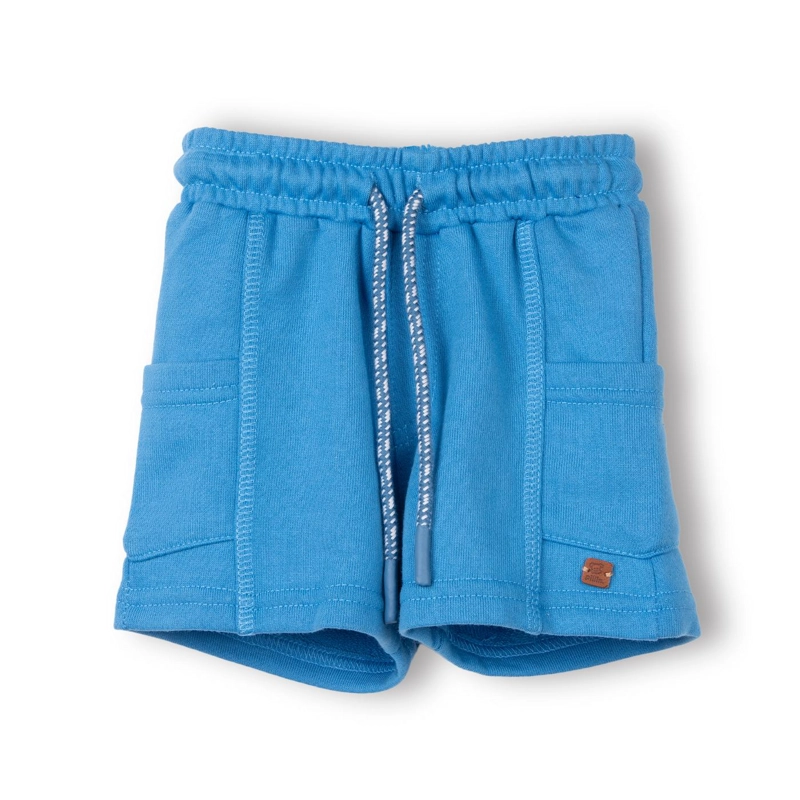 BERMUDA BEBE  NIÑO FRANELA CINTURA ELASTICADA AZUL PILLIN - 1