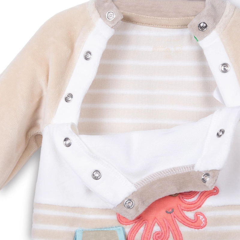 OSITO PLUSH RECIE N NACIDO NIÑO BORDADO PULPO PIRATA BEIGE PILLIN - 4
