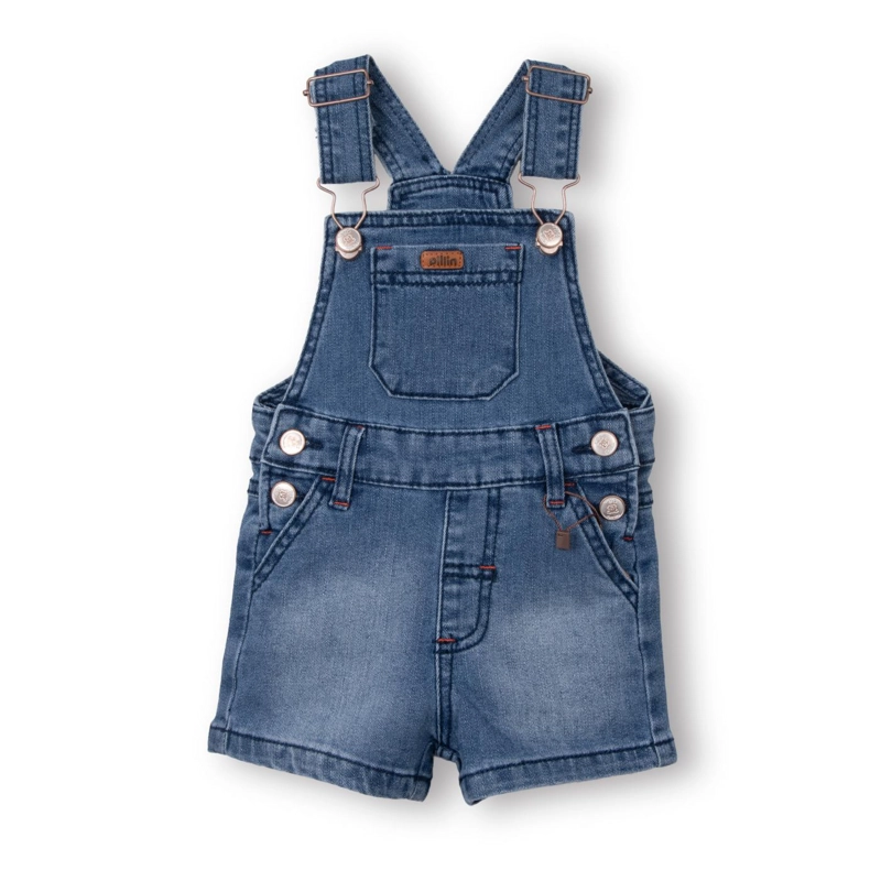 JARDINERA BEBE  NIÑO CON BOLSILLOS DENIM PILLIN - 1