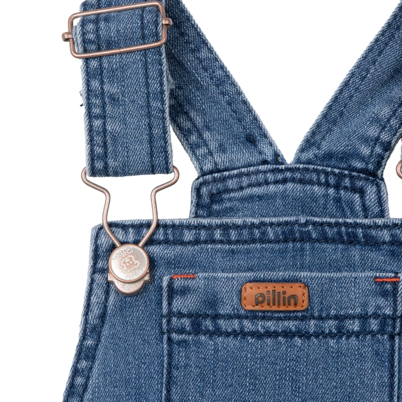JARDINERA BEBE  NIÑO CON BOLSILLOS DENIM PILLIN - 3