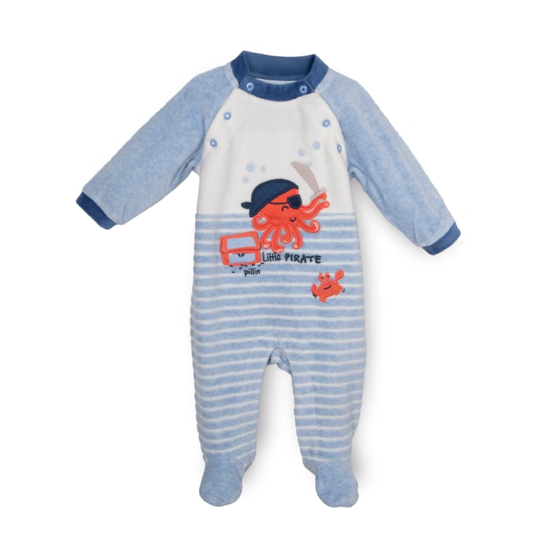 OSITO PLUSH RECIE N NACIDO NIÑO BORDADO PULPO PIRATA CELESTE PILLIN - 1