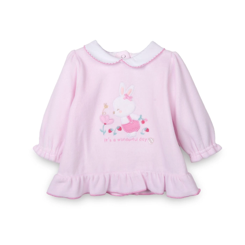 CONJUNTO PLUSH RECIE N NACIDO NIÑA BROCHES VUELOS ROSADO PILLIN - 1