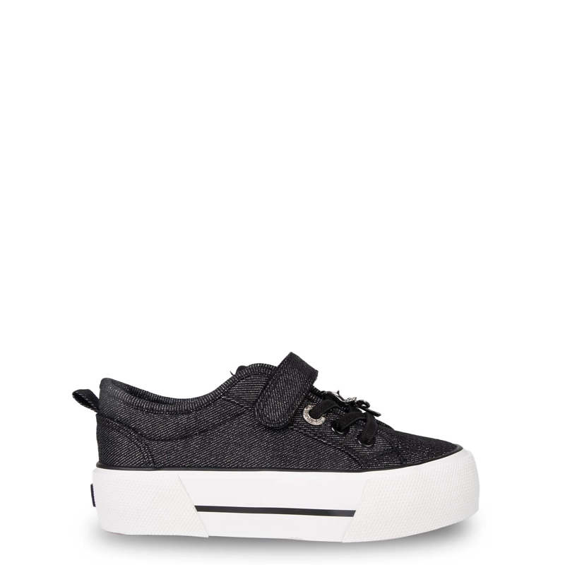 ZAPATILLA NIÑA DE LONA CON CHARM Y BRILLOS NEGRO PILLIN - 1