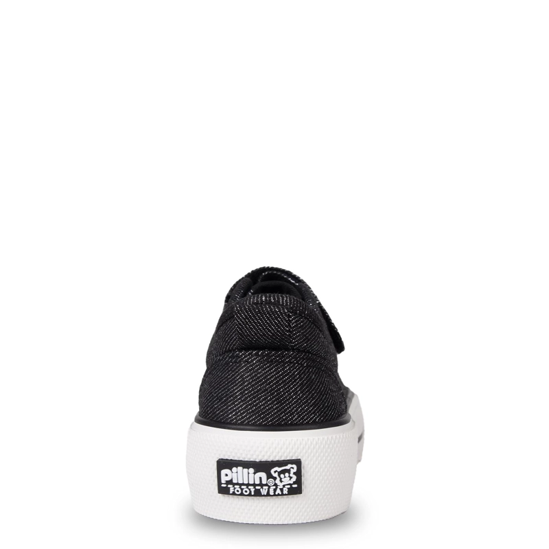 ZAPATILLA NIÑA DE LONA CON CHARM Y BRILLOS NEGRO PILLIN - 3