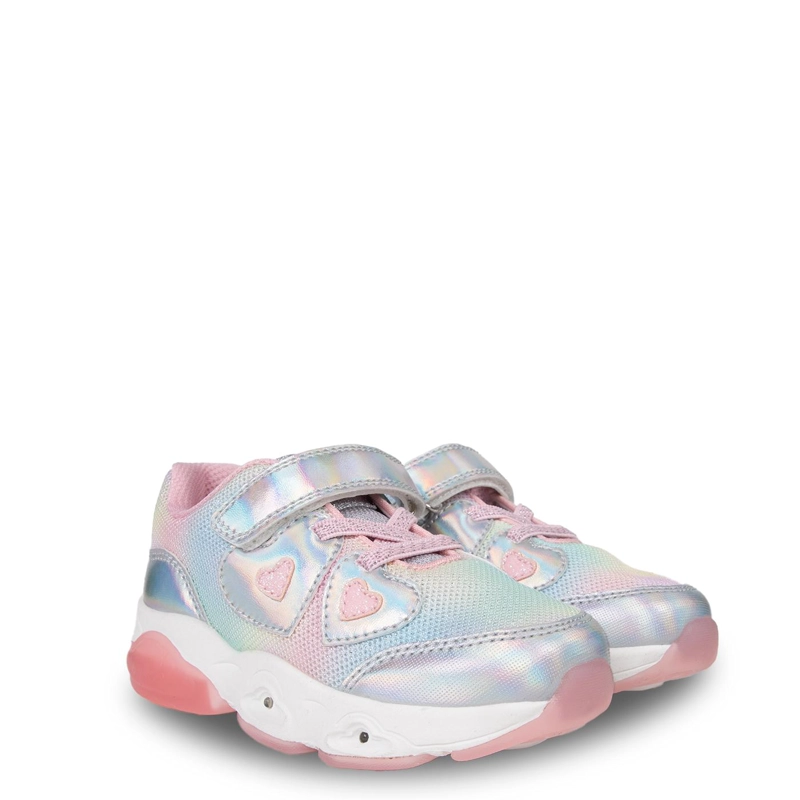 ZAPATILLA BEBE  NIÑA CON LUCES PLATEADO PILLIN - 1