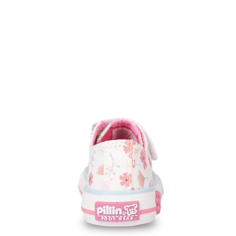 ZAPATILLA BEBE  NIÑA DE LONA FLORAL CRUDO PILLIN - 4