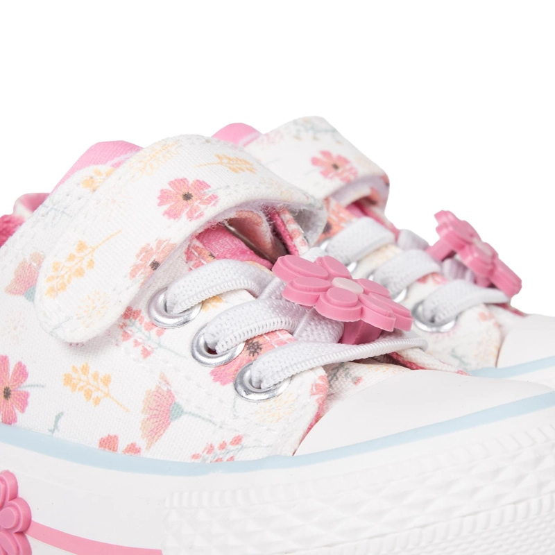 ZAPATILLA BEBE  NIÑA DE LONA FLORAL CRUDO PILLIN - 5
