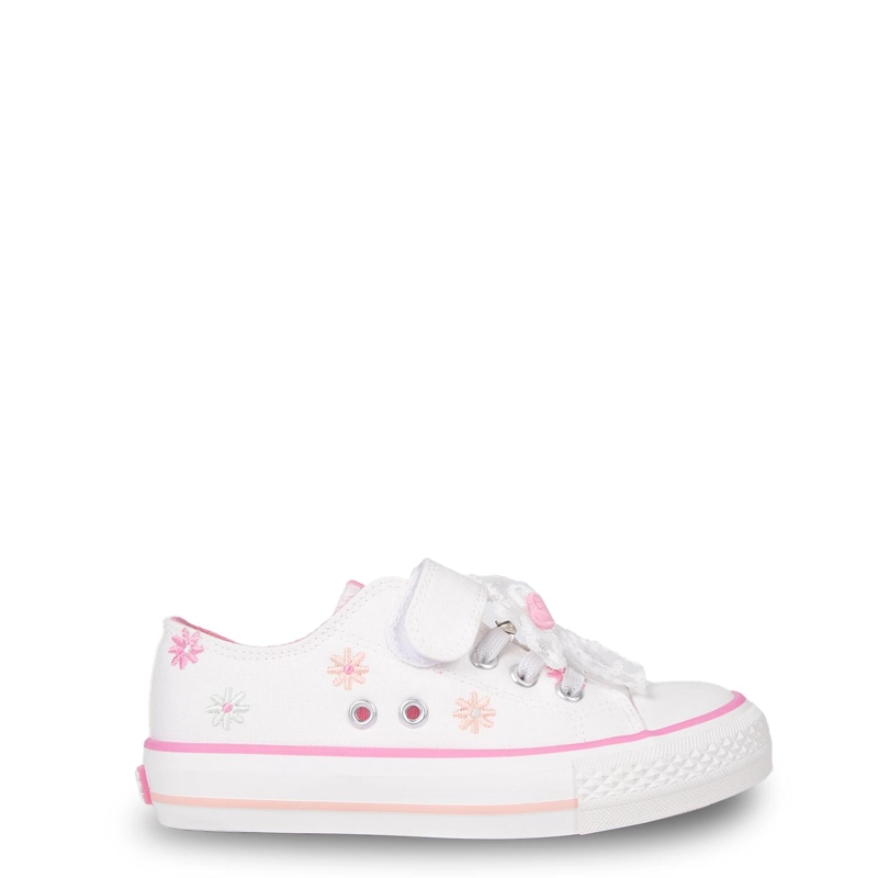 ZAPATILLA NIÑA DE LONA FLORAL BLANCO PILLIN - 1