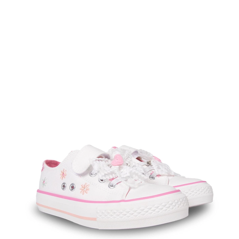 ZAPATILLA NIÑA DE LONA FLORAL BLANCO PILLIN - 2