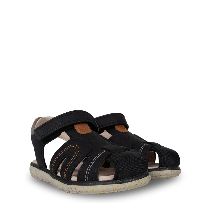 SANDALIA NIÑO CLASICA CERRADA CON VELCRO NEGRO PILLIN - 1