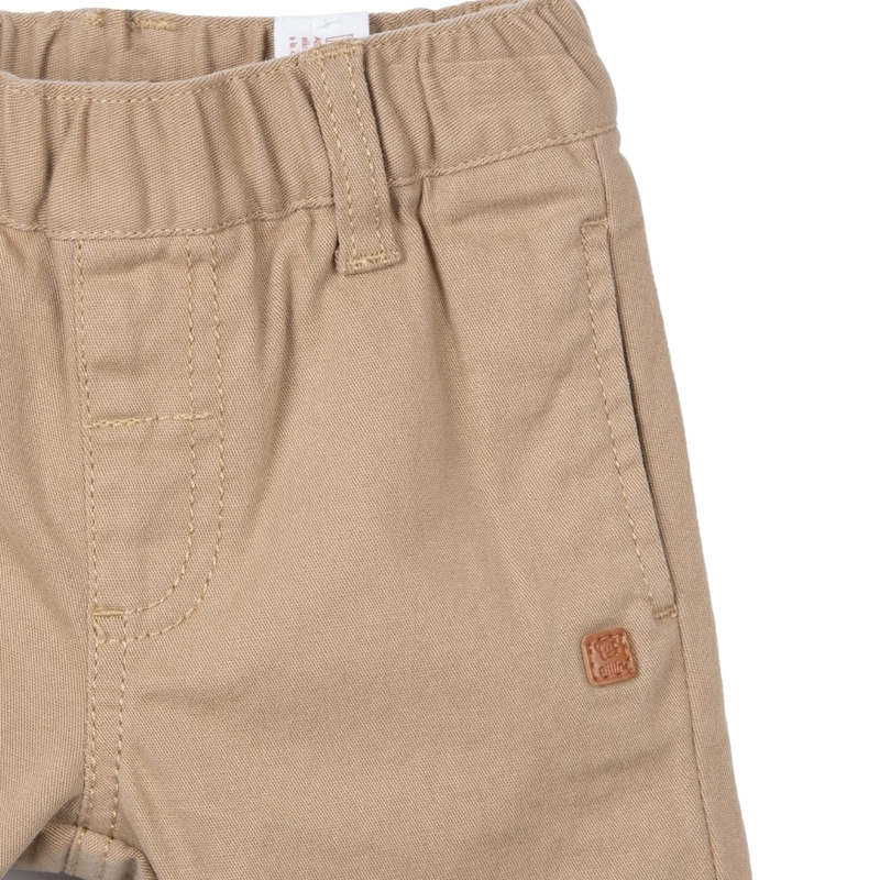 PANTALON BEBE  NIÑO BOLSILLOS CINTURA ELASTICADA BEIGE PILLIN - 3