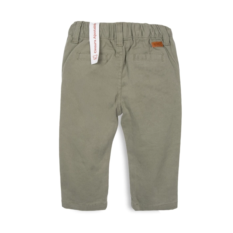 PANTALON BEBE  NIÑO BOLSILLOS CINTURA ELASTICADA VERDE PILLIN - 2