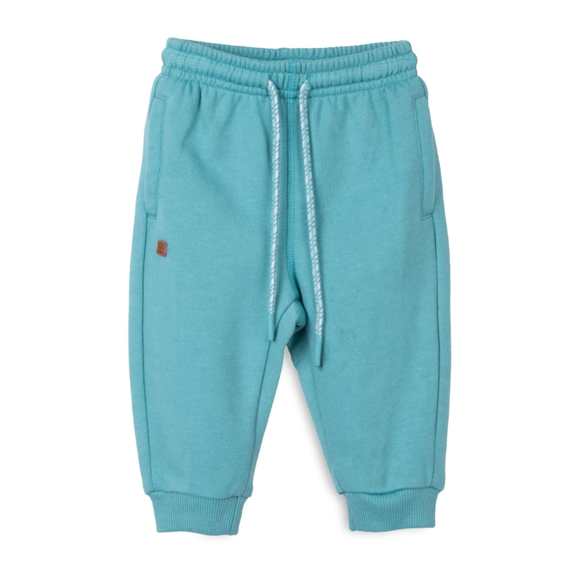 PANTALON BUZO BEBE  NIÑO RIB BOLSILLOS VERDE PILLIN - 1