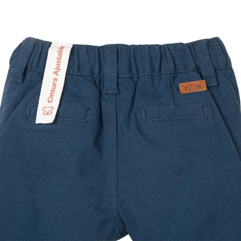 PANTALON BEBE  NIÑO BOLSILLOS CINTURA ELASTICADA AZUL MARINO PILLIN - 4