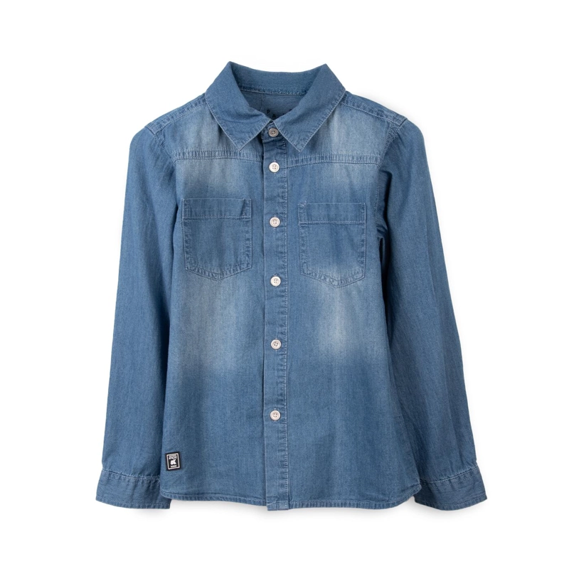 CAMISA NIÑO CHAMBRAY MANGA LARGA DENIM PILLIN - 1