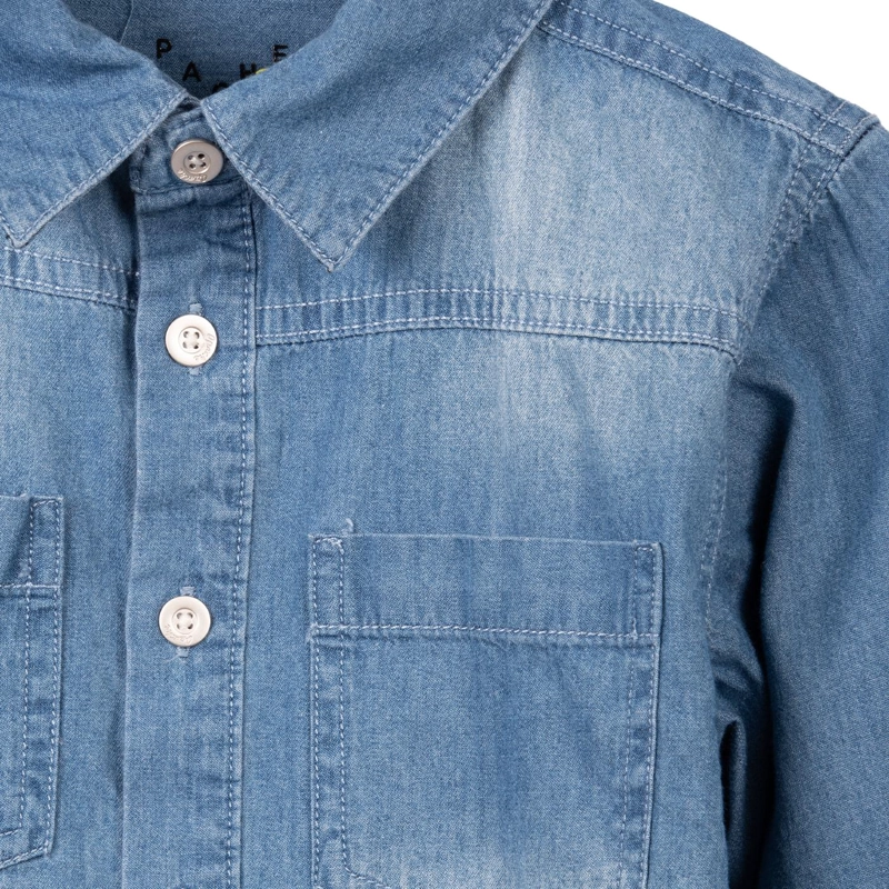 CAMISA NIÑO CHAMBRAY MANGA LARGA DENIM PILLIN - 3
