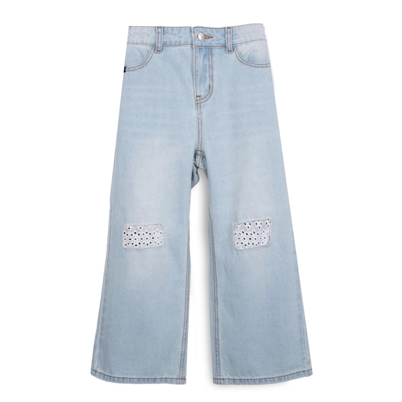 JEANS NIÑA CULOTTE CON BRODERIE DENIM PILLIN - 2