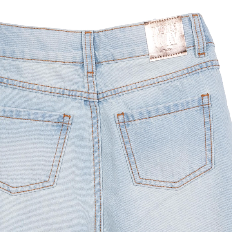 JEANS NIÑA CULOTTE CON BRODERIE DENIM PILLIN - 4