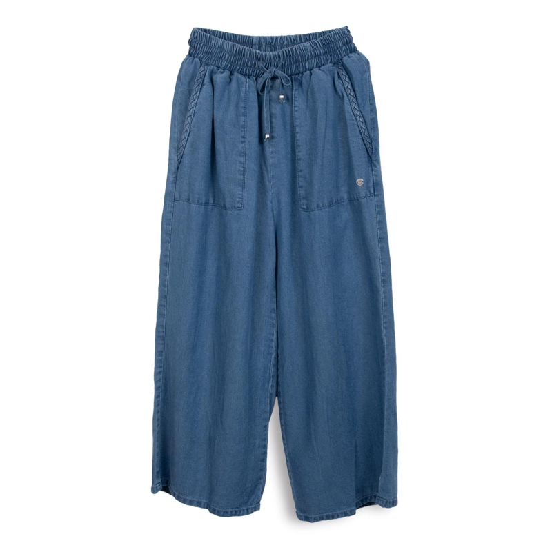 PANTALON NIÑA CINTURA ELASTICADA AZUL PILLIN - 1