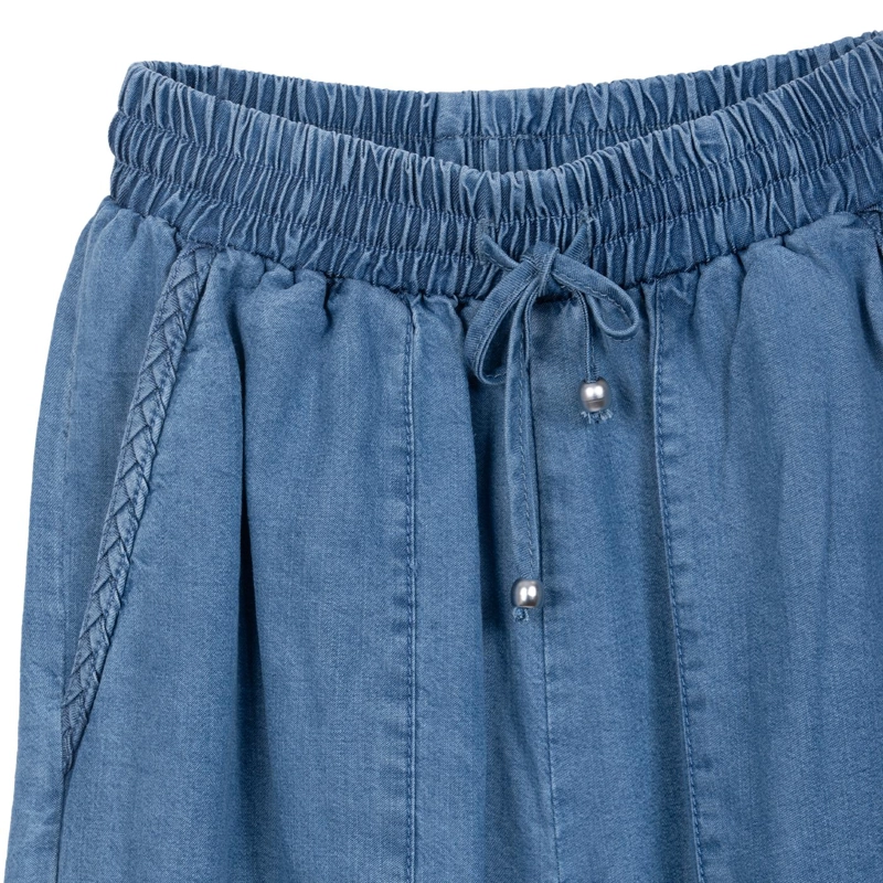 PANTALON NIÑA CINTURA ELASTICADA AZUL PILLIN - 3