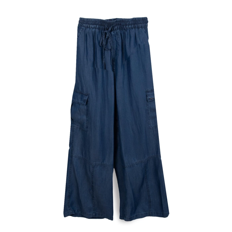 PANTALON NIÑA CARGO AZUL PILLIN - 1