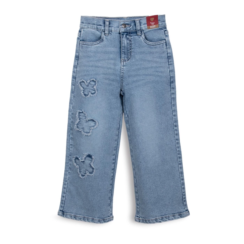 JEANS NIÑA BAGGY CON MARIPOSAS DENIM PILLIN - 1