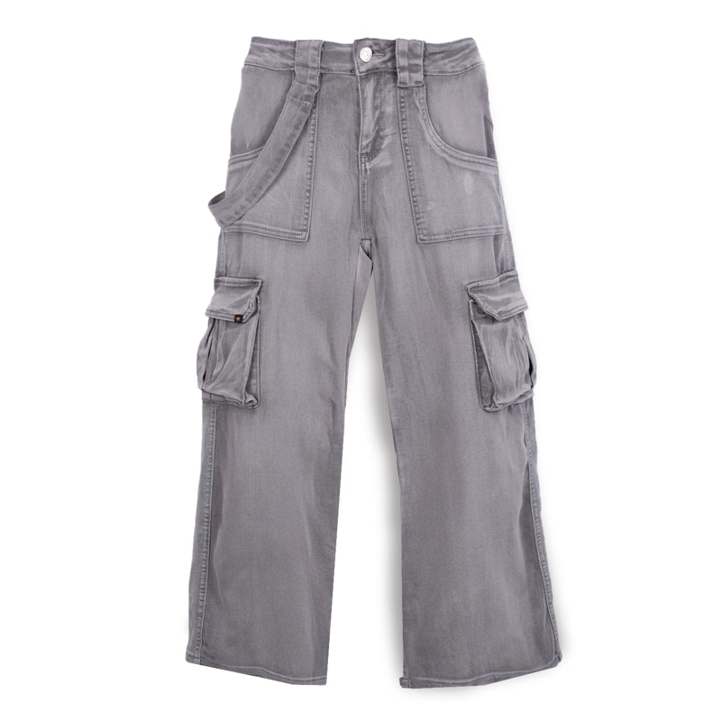 JEANS NIÑA CARGO GRIS PILLIN - 1