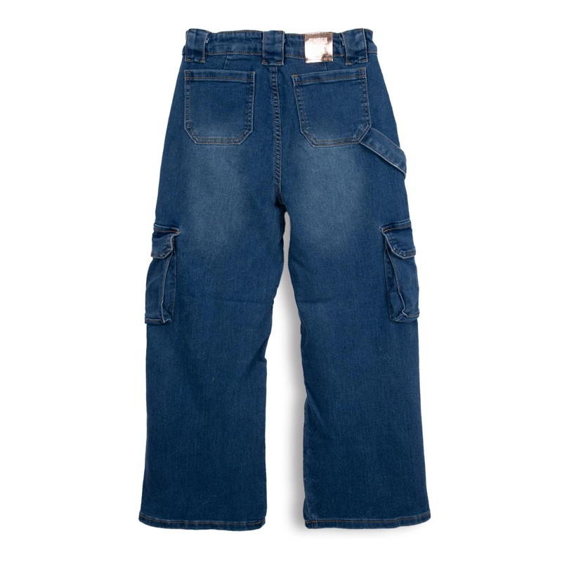 JEANS NIÑA CARGO AZUL PILLIN - 2