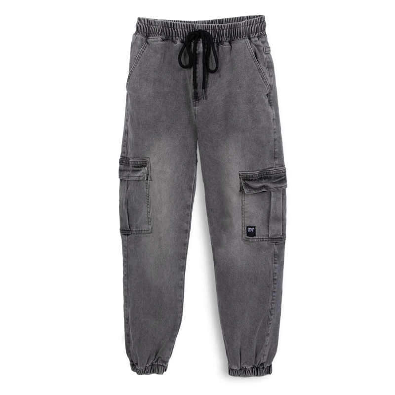 JEANS NIÑO JOGGER CARGO GRIS PILLIN - 1
