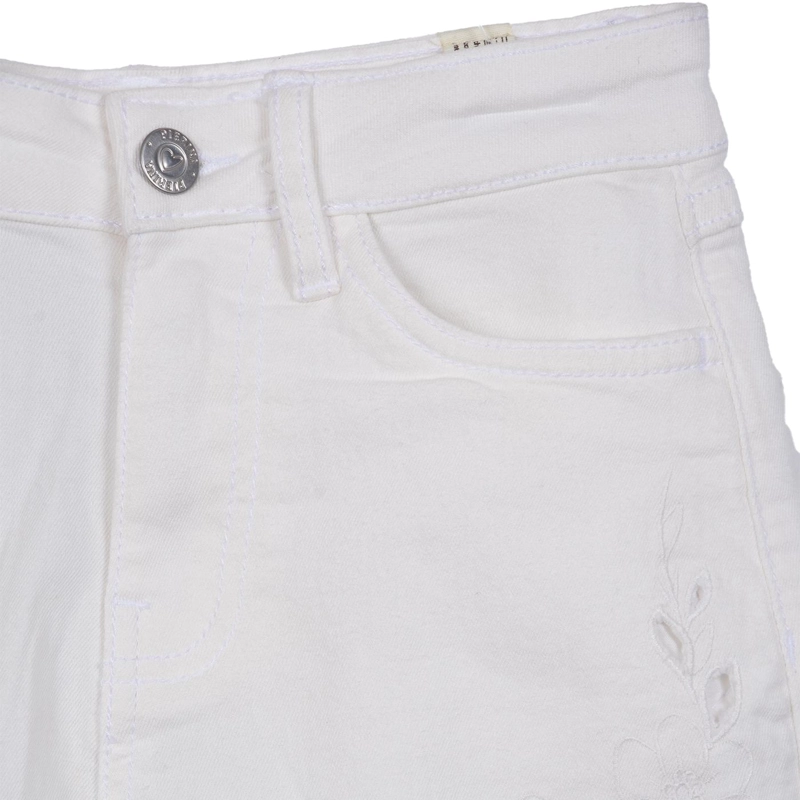 SHORT NIÑA CINTURA AJUSTABLE BORDADO BLANCO PILLIN - 3