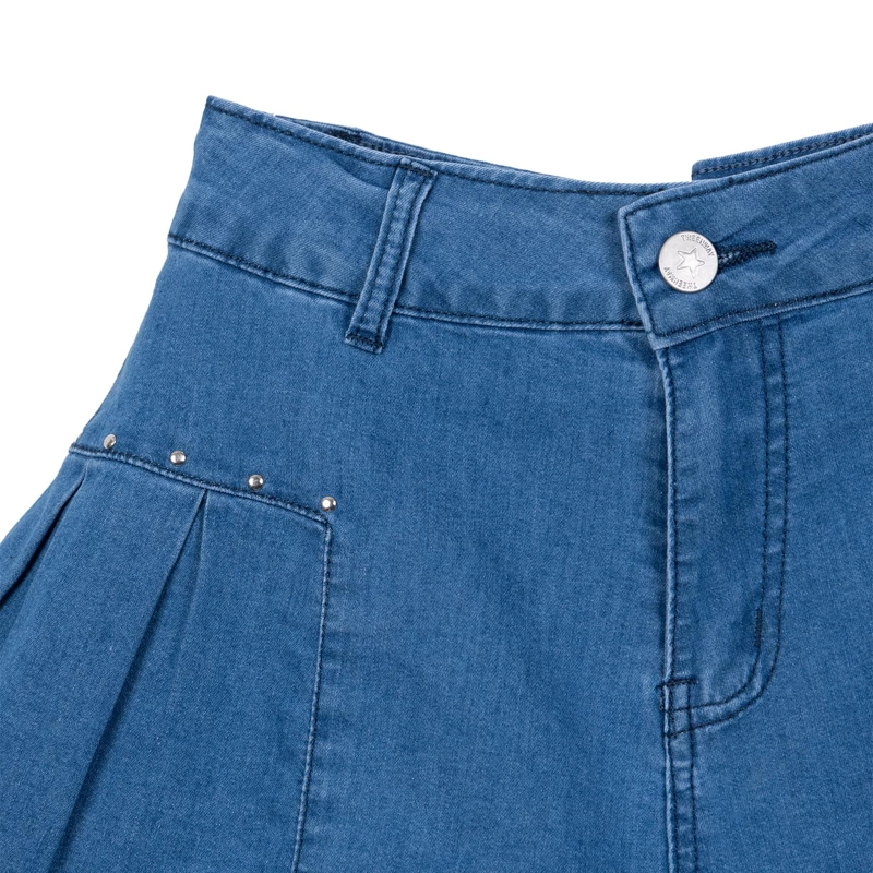 SHORT NIÑA ANCHO TACHAS AZUL PILLIN - 3