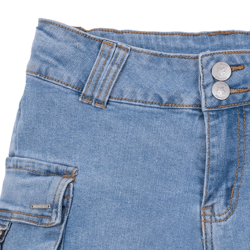SHORT NIÑA CARGO DENIM PILLIN - 3
