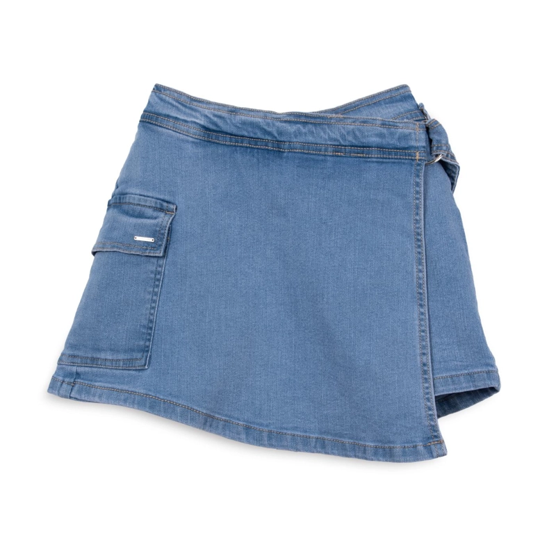 SHORT FALDA NIÑA DENIM AZUL PILLIN - 1