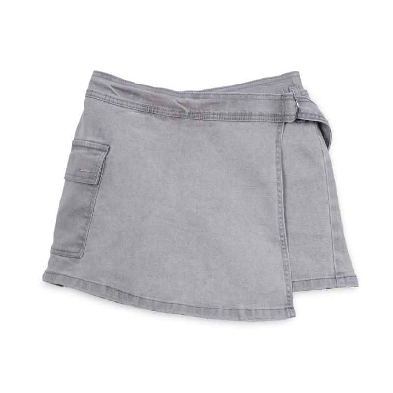 SHORT FALDA NIÑA DENIM GRIS PILLIN - 1