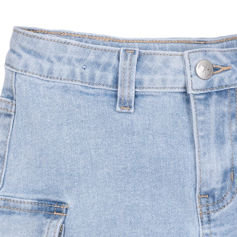 FALDA NIÑA DENIM CARGO CELESTE PILLIN - 3