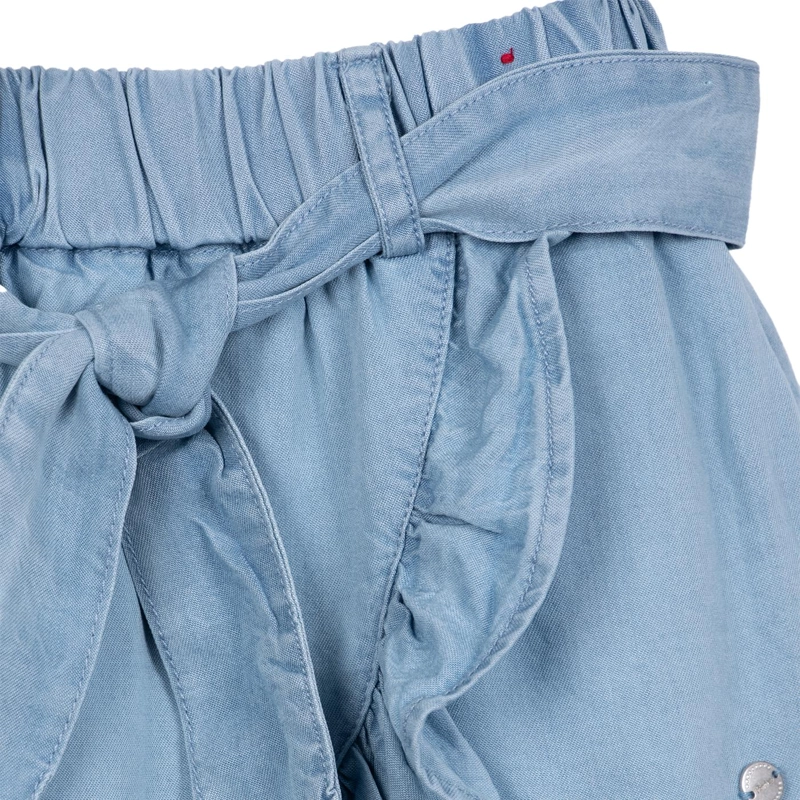 SHORT FALDA NIÑA CINTURA ELASTICADA CELESTE PILLIN - 3