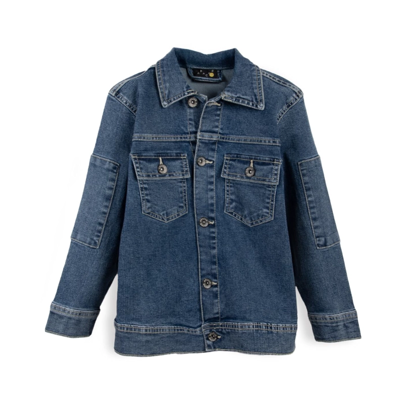 CHAQUETA NIÑO CN BROCHES Y BOLSILLOS DELANTEROS DENIM PILLIN - 1
