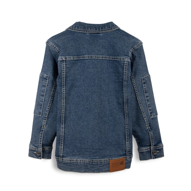 CHAQUETA NIÑO CN BROCHES Y BOLSILLOS DELANTEROS DENIM PILLIN - 2