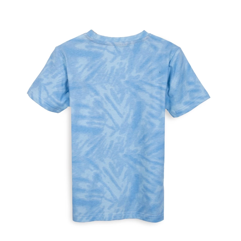 POLERA NIÑO MANGA CORTA ESTAMPADO TIE-DYE CELESTE PILLIN - 2