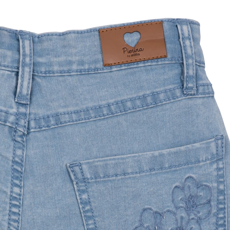 SHORT NIÑA CINTURA AJUSTABLE BORDADO JEANS PILLIN - 4