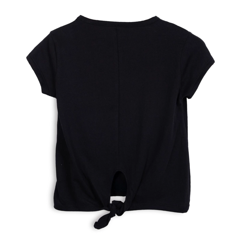 POLERA NIÑA MANGA CORTA DISEÑO LENTEJUELAS NEGRO PILLIN - 2