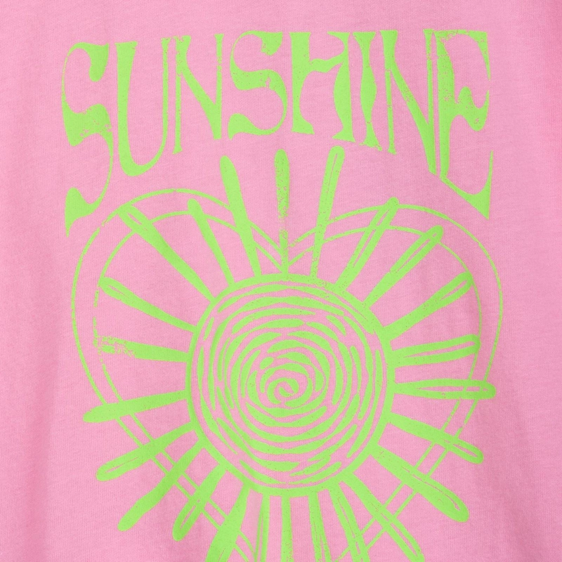 POLERA NIÑA MANGA CORTA OVERSIZE ROSADO PILLIN - 3