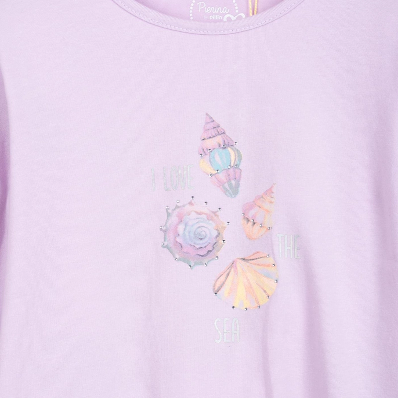 POLERA NIÑA MANGA LARGA ESTAMPADO CONCHITAS MALVA PILLIN - 3