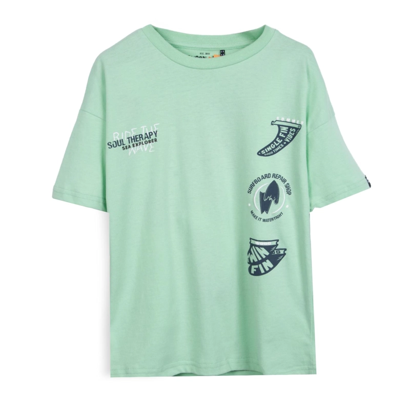 POLERA NIÑO MANGA CORTA SURF VERDE PILLIN - 1