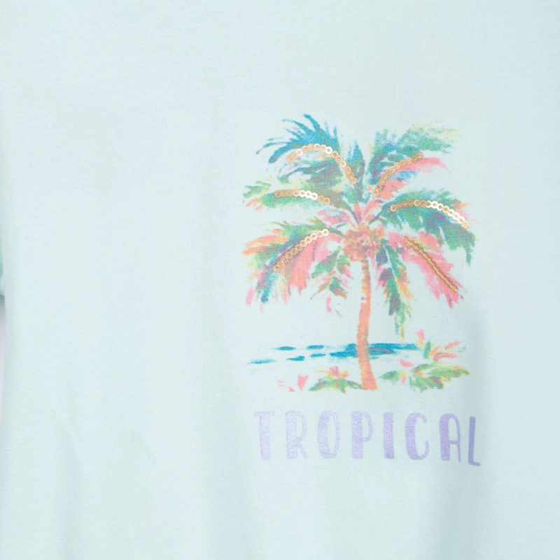POLERA NIÑA MANGA CORTA CON AMARRA DELANTERA AQUA PILLIN - 3