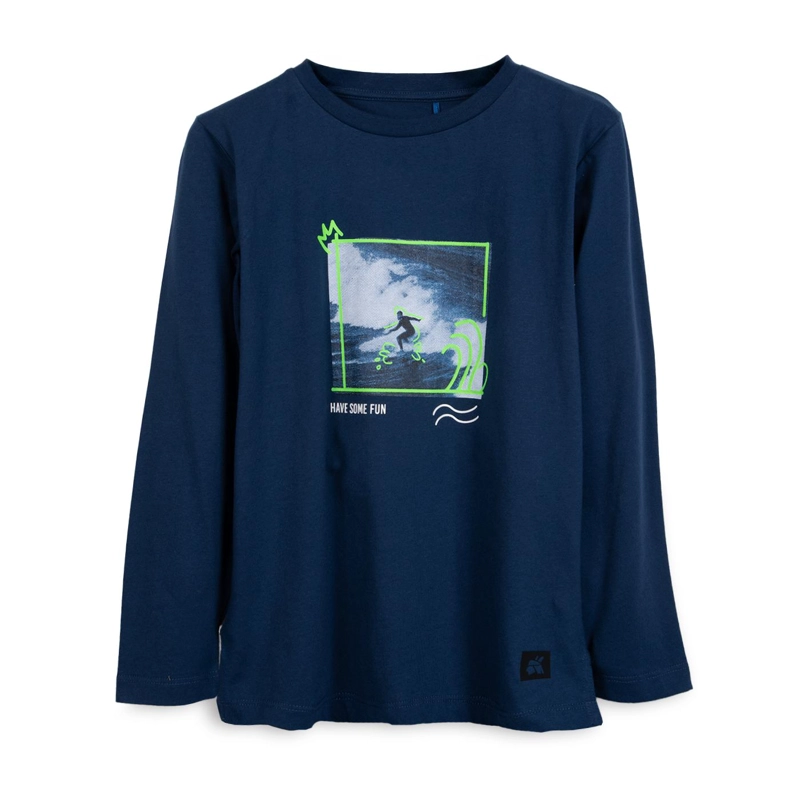 POLERA NIÑO MANGA LARGA ESTAMPADO SURF AZUL PILLIN - 1