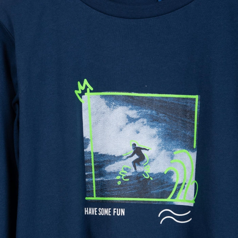 POLERA NIÑO MANGA LARGA ESTAMPADO SURF AZUL PILLIN - 3