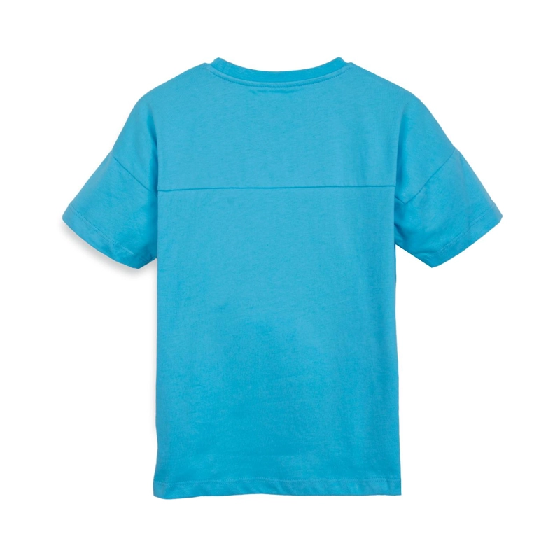POLERA NIÑO MANGA CORTA BOLSILLO DELANTERO CELESTE PILLIN - 2